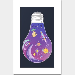 Space twilight lightbulb - Cosmic Posters and Art